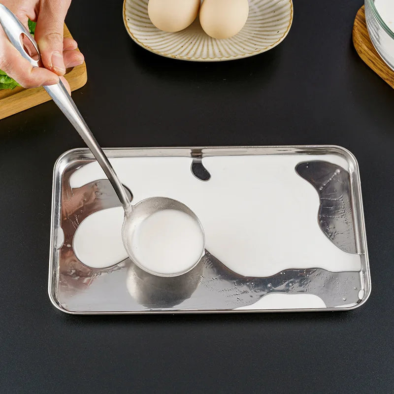 Rectangle Stainless Steel Tray Buffet Presentation Tray Metal Food Serving Plate Rice Noodle Pan Home Dishes Storage Organizer