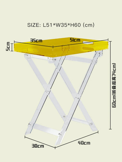 Nordic Acrylic Can Move Portable Folding Sofa Corner Tea Dinning Table Bedside Reading Television Bedside Cupboard Furniture