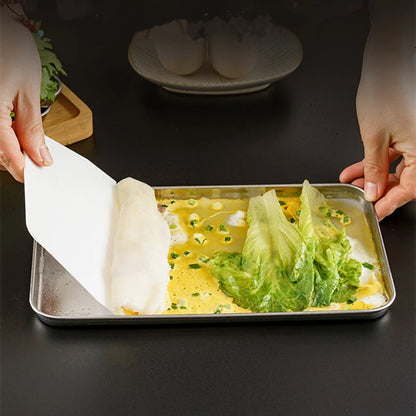 Rectangle Stainless Steel Tray Buffet Presentation Tray Metal Food Serving Plate Rice Noodle Pan Home Dishes Storage Organizer