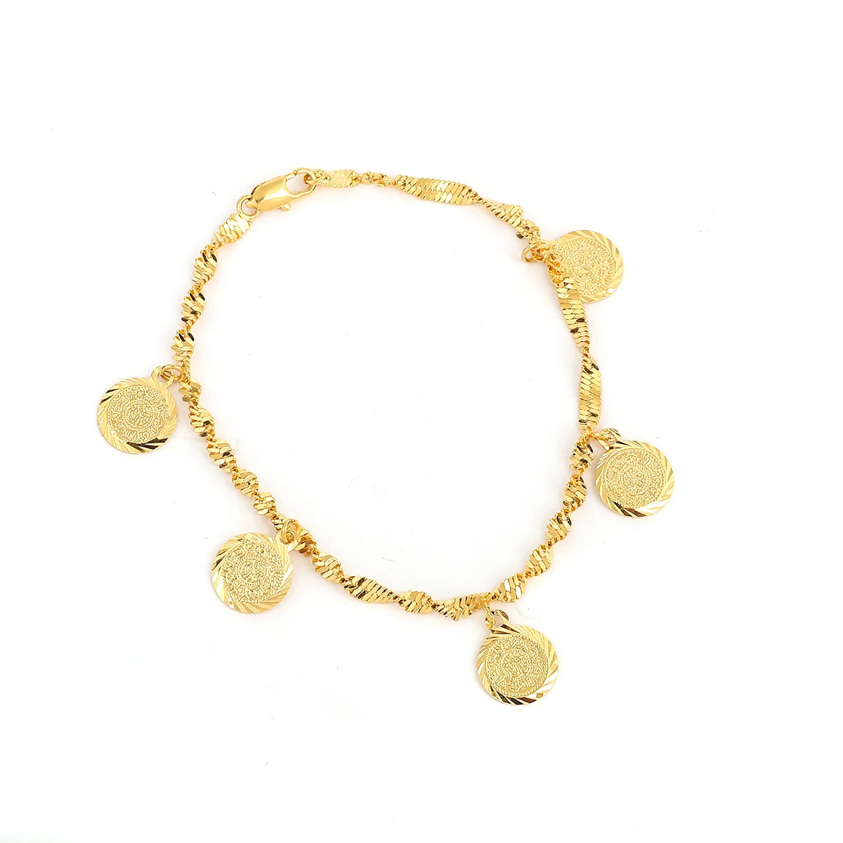 Trendy Money Coin Bracelet Gold Color Islamic Muslim Religious Coins Bracelet Jewelry For Women Men Girls