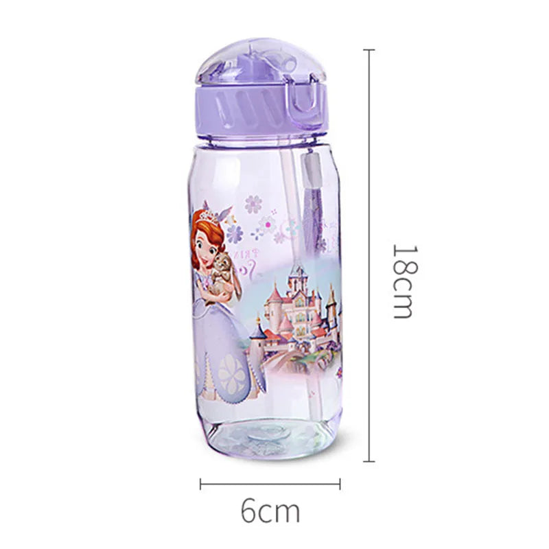 Disney  Mickey Mouse  Cartoon cups With straw kids snow White Captain America Sport Bottles girls Princess Sophia Feeding  cups