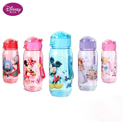 Disney  Mickey Mouse  Cartoon cups With straw kids snow White Captain America Sport Bottles girls Princess Sophia Feeding  cups