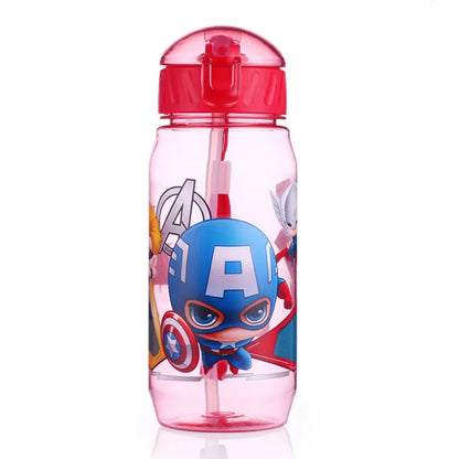 Disney  Mickey Mouse  Cartoon cups With straw kids snow White Captain America Sport Bottles girls Princess Sophia Feeding  cups