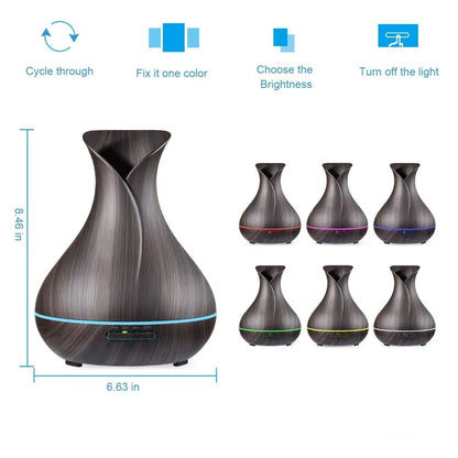 Essential Oil Diffuser Mist Maker Fogger 500ML Large Capacity Ultrasonic Air Humidifier with LED Lights for Home Aroma Diffuser