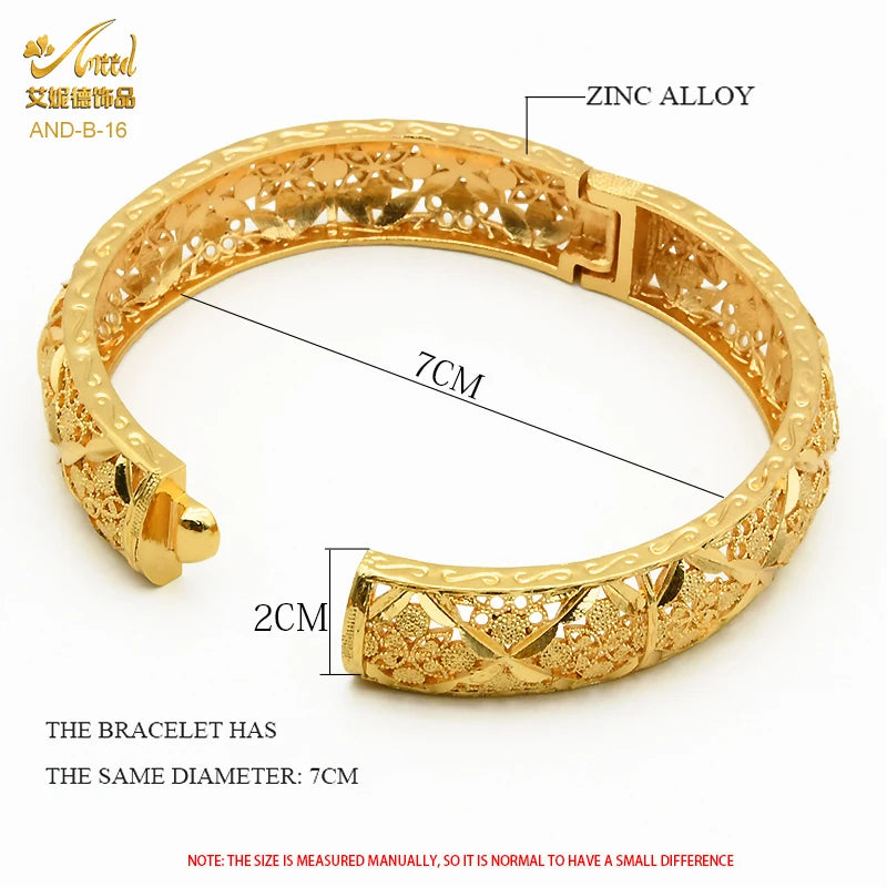 Luxury Designer Indian Gold Color Bangles For Women Arabic Fashion African Bracelet Charm Egyptian Dubai Bangle Turkish Jewelry