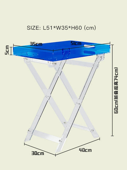 Nordic Acrylic Can Move Portable Folding Sofa Corner Tea Dinning Table Bedside Reading Television Bedside Cupboard Furniture
