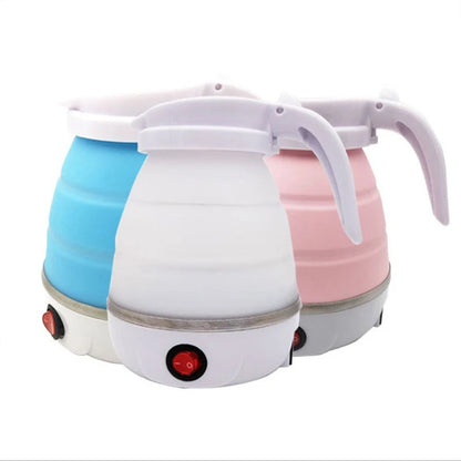 saengQ Travel Household Folding Kettle Silicone304 Stainless Steel  Portable Kettle Compression Foldable Leakproof 600ml