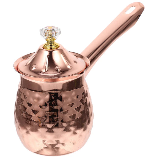 Turkish Coffee Pot Stainless Steel Greek Arabic Coffee Maker 600Ml Mini Milk Warmer Butter Warming Pan Handmade