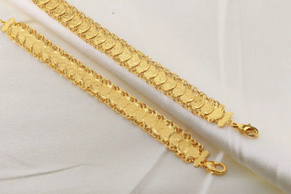 Gold Color Trendy Coin Bracelet Arab Bridal Gift Middle East Turkey Egypt African Jewelry