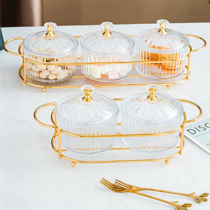 Light Luxury Fruit Plate Partition Platter Living Room Dried Fruit Tray Candy Snack Storage Box Bar Nut Snack Dish Serving Trays