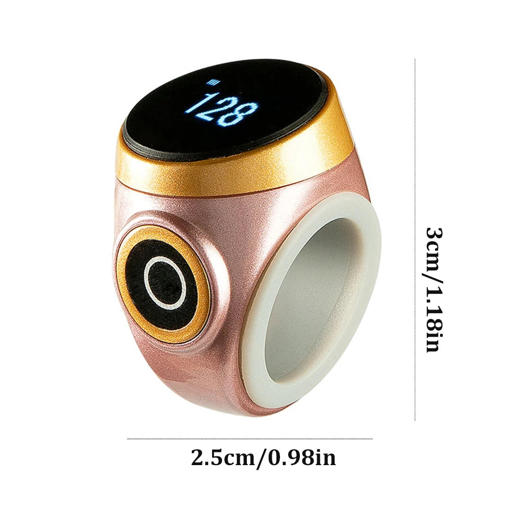 Smart Waterproof Counter Ring for Muslims Zikr Digital Tasbeeh 5 Prayer Time Reminder Bluetooth High-end Smart Wearable Rings