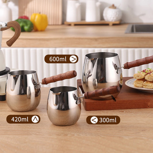 Turkish Coffee Pot Stainless Steel Coffee Maker with Long Handle Long Handle Coffee Moka Pot Kitchen Tools 300ml/420ml/600ml