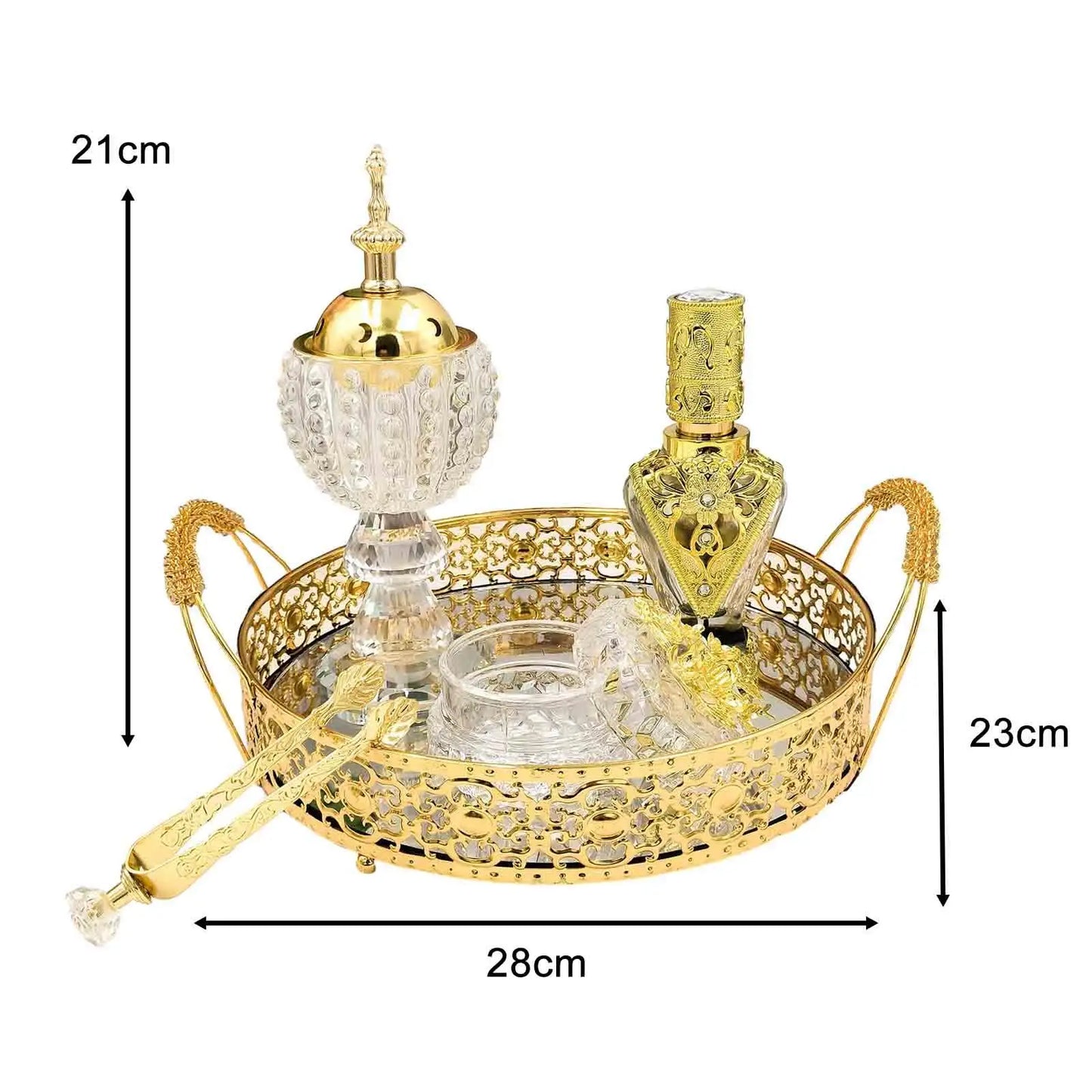 Arabic Incense Burner Aromatherapy Ornament Electroplating Stove Incense Holder for Banquet Festival Home Decor Teahouse SPA