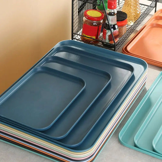 Multiple Colors Rectangular Plastic Pallet Tray Food Bread Pan Storage Tray Hotel Service Tray Dessert Pallet Hotel Service Tray