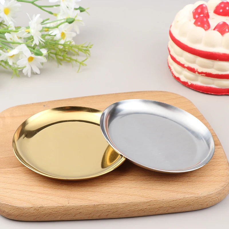 Light Luxury Style Metal Jewelry Tray Stainless Steel Storage Tray Dormitory Cosmetics Jewelry Plate Decoration