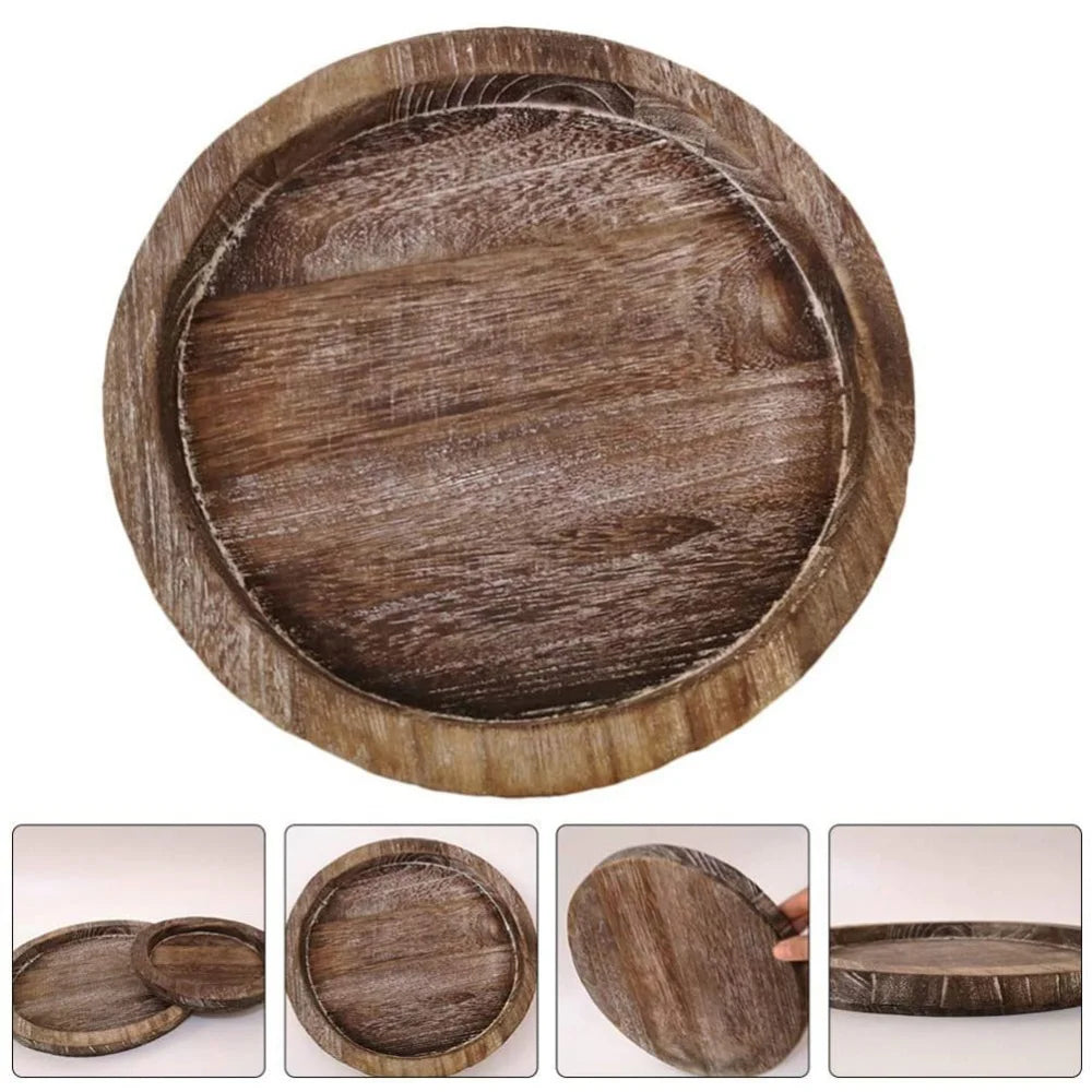 Wooden Tray Fruit Storage Trays Candle Holder Multi-purpose Tray Lightweight Candle Holder Tray for Farmhouse Kitchen Countertop