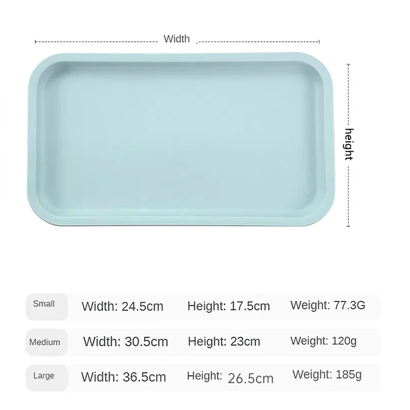 Nordic PP Pallet Plastic Tray Food Bread Pan Green Rectangular Storage Household Kitchen Supplies Hotel Service Tray Dessert