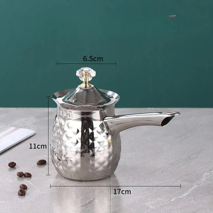 Turkish Coffee Pot with Long Handle Milk Frothing Pitcher Small Pot Greek Pot Coffee Moka  Butter for Kitchen Men Gifts