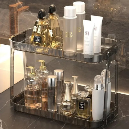 Bathroom Organizer Shelf Holder Acrylic Double Layer Storage Rack Bathroom Skincare Storage Rack Skincare Shampoo Desktop Holder