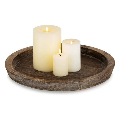 Wooden Tray Fruit Storage Trays Candle Holder Multi-purpose Tray Lightweight Candle Holder Tray for Farmhouse Kitchen Countertop