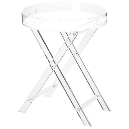 Tea Small Nordic Coffee Table Mobile Round Acrylic Balcony Corner Nightstands Folding Transparent Coiffeuse Home Furniture