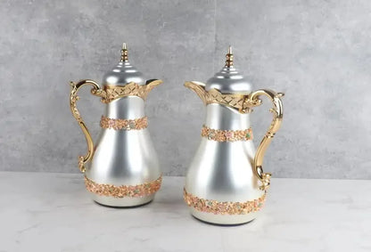 gold white different color glass inner thermos vacuum flask jug arabic water tea coffee pot