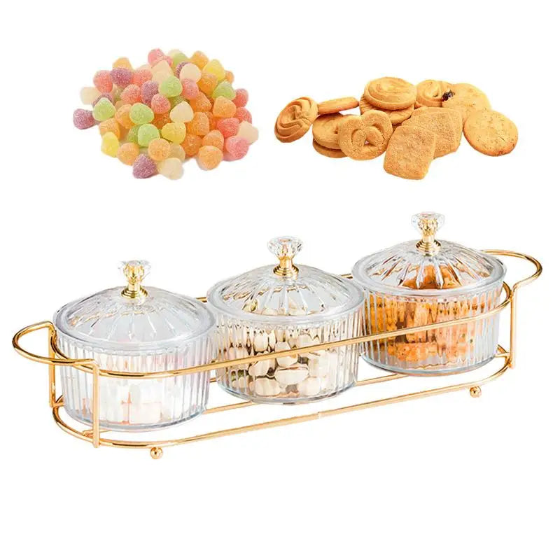 Light Luxury Fruit Plate Partition Platter Living Room Dried Fruit Tray Candy Snack Storage Box Bar Nut Snack Dish Serving Trays