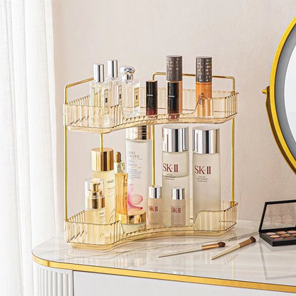 Bathroom Corner Storage Organizer Shelf Home Makeup Skincare Shampoo Lipstick Tabletop Holder Cosmetic Desk Kitchen Rack