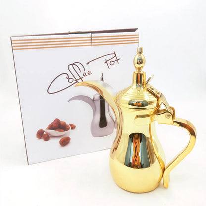 Golden Coffee Pots, narrow teapot , long-mouthed teapot tea kettle with filter mesh. Arabic Pot ,350/700/1100ML