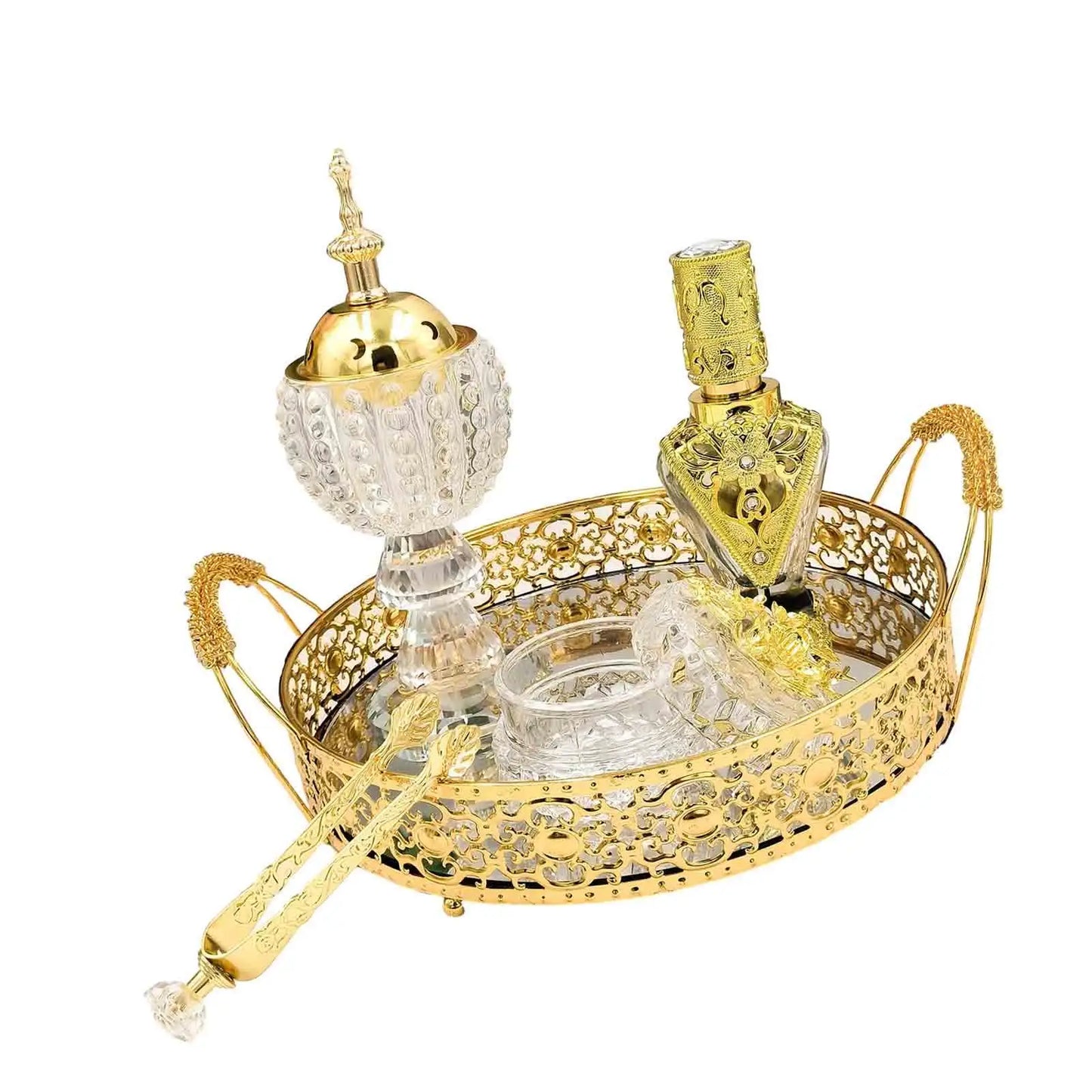 Arabic Incense Burner Aromatherapy Ornament Electroplating Stove Incense Holder for Banquet Festival Home Decor Teahouse SPA