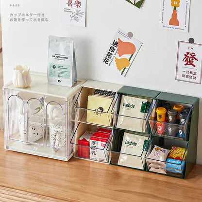 Light Luxury Tea Bag Storage Box Capsule Coffee Storage Organizer Office Transparent Acrylic Stand Table Top Pantry Bar Shelf