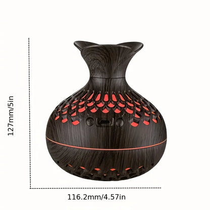 300ml wooden vase colorful light Cool Mist Humidifier Aromatherapy oil Diffuser usb mini air Humidificador