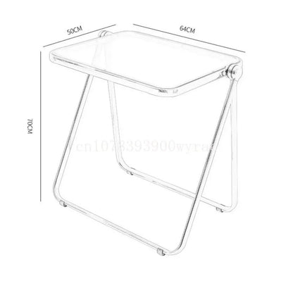 Acrylic Folding Light Luxury Table High Beauty Home Office Computer Snack Afternoon Tea Plated metal/PC desktop