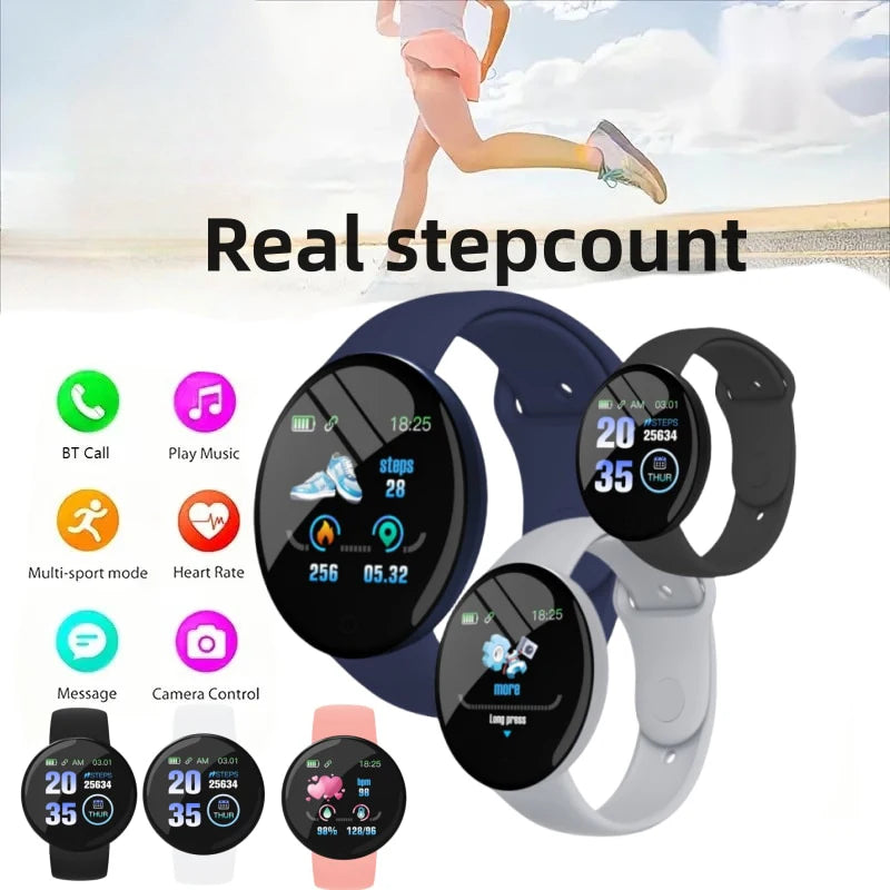 D18 Smart Watch Men Women Smartwatch Heart Rate Blood Pressure Monitor Fitness Tracker Watch Smart Bracelet for Android and IOS