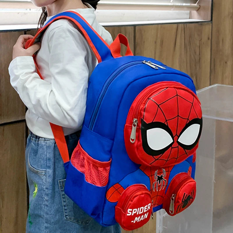 Spiderman Backpacks Super Heroes Student School Bag Cartoon 3d Stereo Kindergarten Backpack Children's Travel Bag Gift