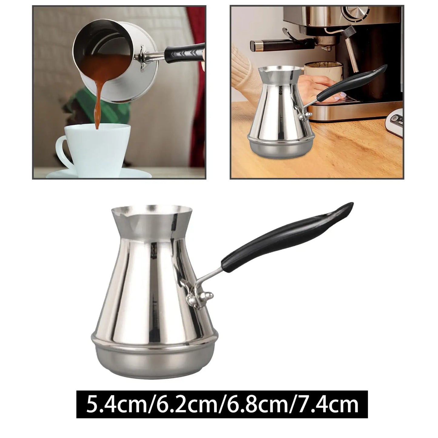 Turkish Coffee Pot Multipurpose Easy to Clean Milk Mocha Warmer Coffee Kettle for Kitchen Bar Restaurant Household Outdoor