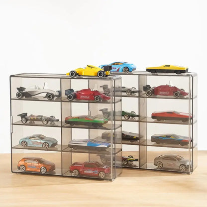 1:64 Acrylic Car Display Box For Hot Wheels Car Model Toy 8 Grid Cabinet Rack Dustproof Stackable Car Storage Box For Hotwheels