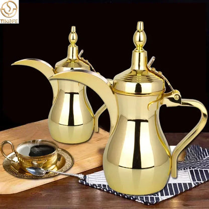 Golden Coffee Pots, narrow teapot , long-mouthed teapot tea kettle with filter mesh. Arabic Pot ,350/700/1100ML