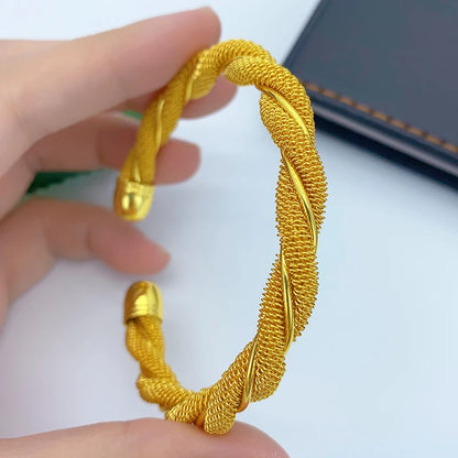 ANIID Fashion Dubai Gold Color Design Cuff Bangles For Women Ethiopian Saudi Arabia Bracelets Wedding Jewelry African Gifts