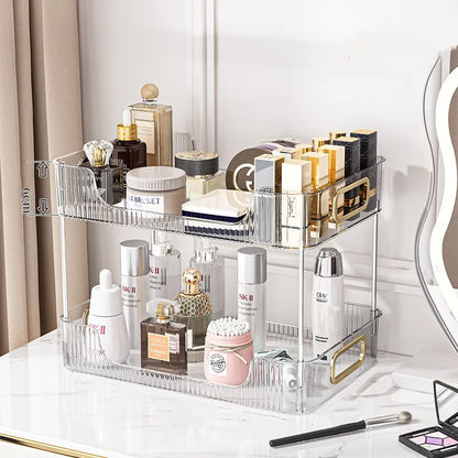 Bathroom Organizer Shelf Acrylic Makeup Storage Rack Large Capacity Skincare Cosmetic Liptick Home Kitchen Desktop Holder