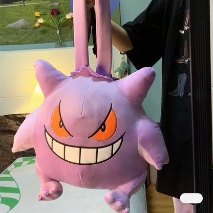 Cute Pokemon Backpack Kawaii Japanese Style Plush Bag Gengar Eevee Snorlax Backpack Schoolbag Cosplay Props Fashion Gifts