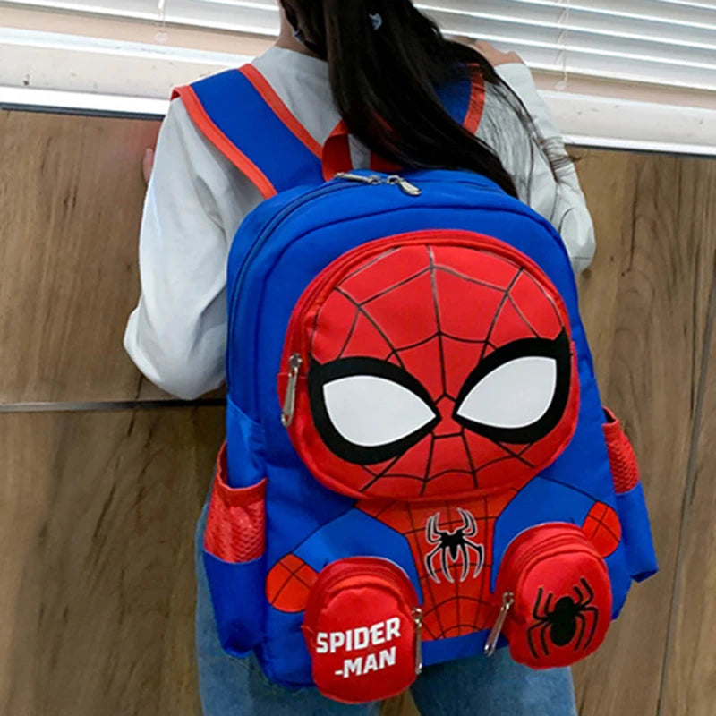 Spiderman Backpacks Super Heroes Student School Bag Cartoon 3d Stereo Kindergarten Backpack Children's Travel Bag Gift