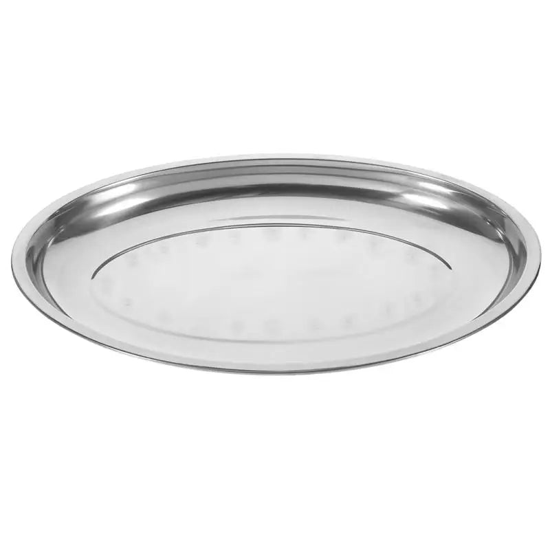 26/30/35/40cm Stainless Steel Oval Shape Steaming Fish Plate Snack Dessert Plate Vegetable Fruit Tray Kitchen Tableware