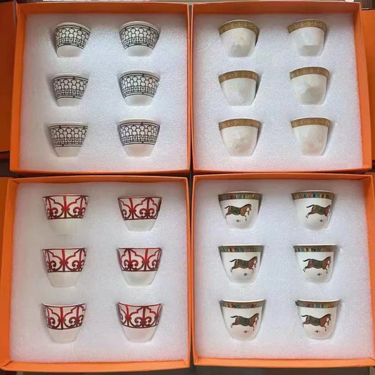 Luxury Bone China Arabic Espresso Teacup Insulation Nespresso Pixie Coffee Cup Capsule Shape Cute With Original Logo Gift Box