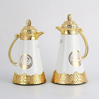 Design High Quality Golden Teapot 1000ml Arabic Insulation Thermos Flask Arabic Coffee Pot