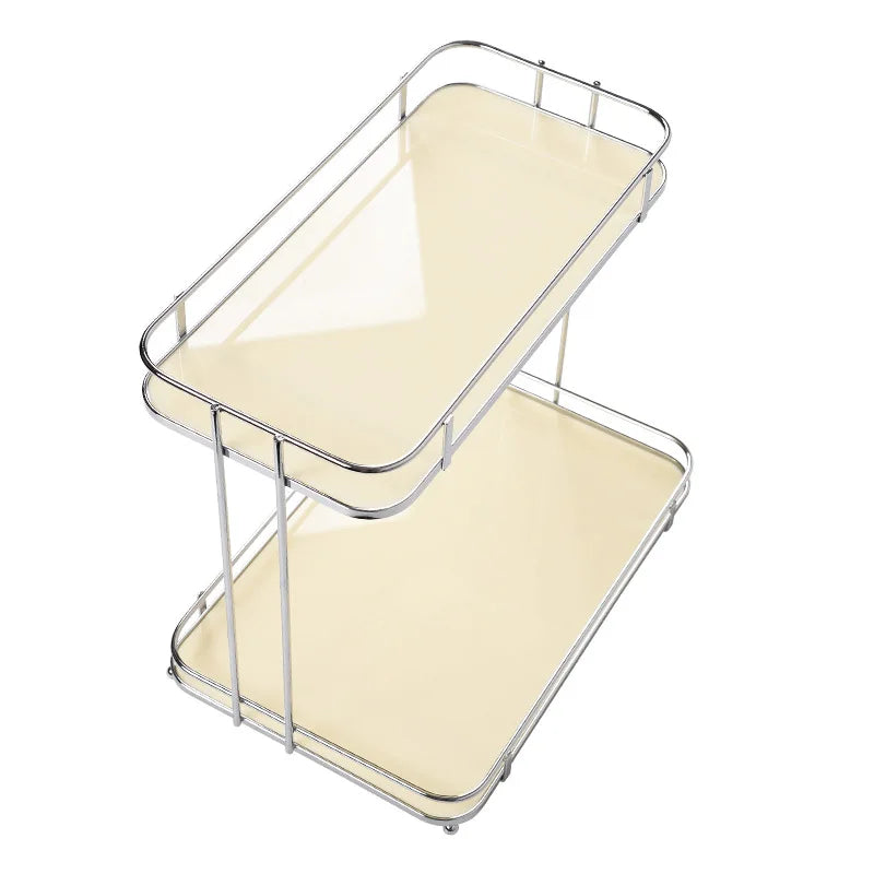 Thickened Acrylic Wrought Iron Desktop Rack Tea Set Cup Holder Dressing Table Cosmetic Toilet Multi-Layer Storage Rack