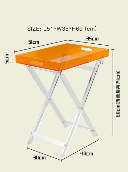 Nordic Acrylic Can Move Portable Folding Sofa Corner Tea Dinning Table Bedside Reading Television Bedside Cupboard Furniture