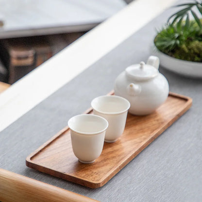 Walnut wood rectangular tray dry bubble tea tray cake bread breakfast snack tray hotel supplies restaurant tea tray