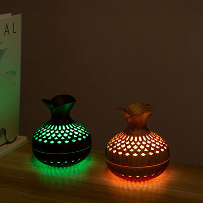 300ml wooden vase colorful light Cool Mist Humidifier Aromatherapy oil Diffuser usb mini air Humidificador