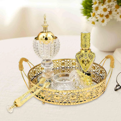 Arabic Incense Burner Aromatherapy Ornament Electroplating Stove Incense Holder for Banquet Festival Home Decor Teahouse SPA